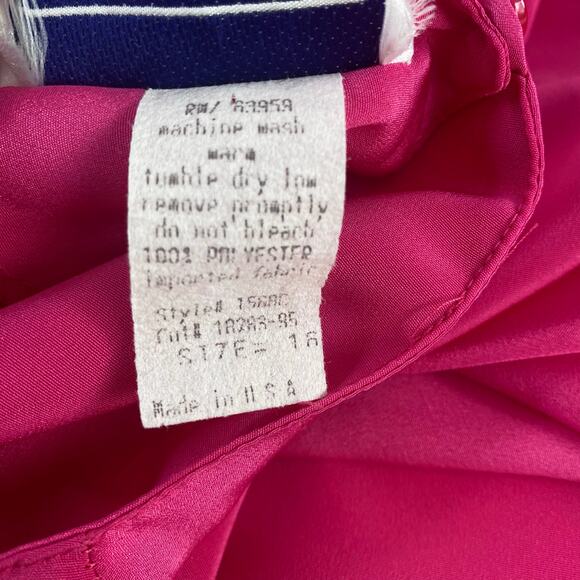 Vintage Hot Pink Mid Century Boxy Drapey Dropped Shoulder Blouse Sz XL - Picture 6 of 7